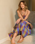 Petal Skirt Purple Check/Fawn