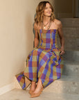 Petal Skirt Purple Check/Fawn