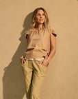 Cap Sleeve Top Fawn