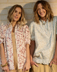 Short Sleeve Bomber Rust Floral