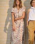 Maxi Shirt Dress Rust Floral