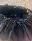 Ruched Shoulder Bag Black Leather