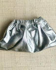 Ruched Shoulder Bag Silver Metallic