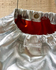 Ruched Shoulder Bag Silver Metallic