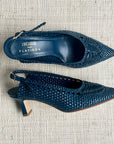 Hand Woven Slingback Ocean Blue