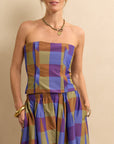 Flatiron Bustier Check Purple