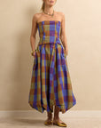 Flatiron Bustier Check Purple