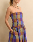 Flatiron Bustier Check Purple