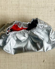Ruched Shoulder Bag Silver Metallic