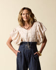 Fringe Full Circle Top Cream