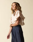 Fringe Full Circle Top Cream