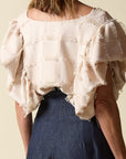 Fringe Full Circle Top Cream
