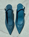 Hand Woven Slingback True Blue