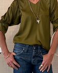 Long Cuff Shirt Moss