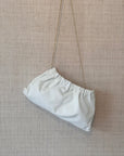 Ruched Shoulder Bag White Textured
