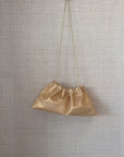 Ruched Shoulder Bag Gold Metallic