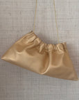 Ruched Shoulder Bag Gold Metallic