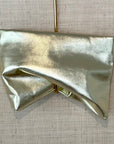 Petrichor Fold Over Clutch Gold