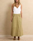 Pocket Skirt Moss