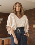 Fringe Full Circle Top Cream