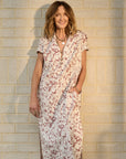 Maxi Shirt Dress Rust Floral