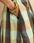 Petal Skirt Mint Check/Fawn
