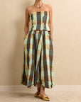 Petal Skirt Mint Check/Fawn