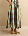 Petal Skirt Mint Check/Fawn