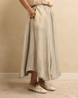 Petal Skirt Natural/Navy Stripe