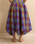 Petal Skirt Purple Check/Fawn