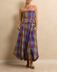 Petal Skirt Purple Check/Fawn