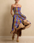 Petal Skirt Purple Check/Fawn