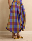 Petal Skirt Purple Check/Fawn