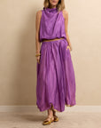Petal Skirt Purple/Gold Stripe