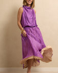 Petal Skirt Purple/Gold Stripe