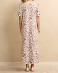 Maxi Shirt Dress Rust Floral