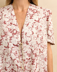 Maxi Shirt Dress Rust Floral