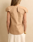 Cap Sleeve Top Fawn