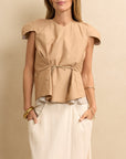 Cap Sleeve Top Fawn