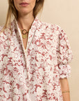 Short Sleeve Bomber Rust Floral
