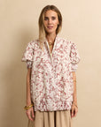 Short Sleeve Bomber Rust Floral