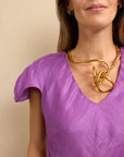 Cap Sleeve Dress Purple