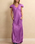 Cap Sleeve Dress Purple