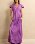 Cap Sleeve Dress Purple