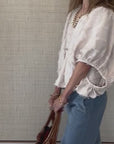 Fringe Full Circle Top Cream