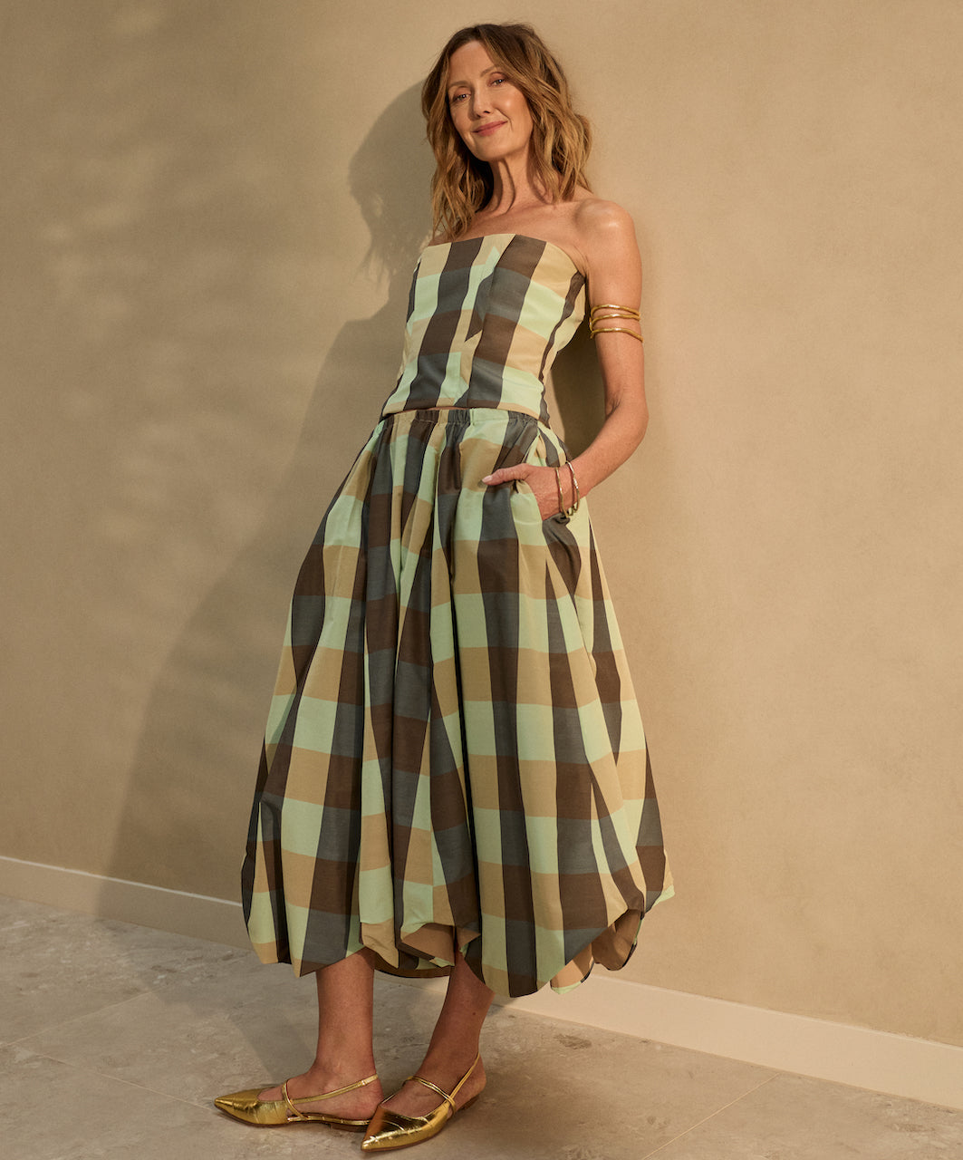 Flatiron Bustier Check Mint