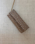 Petrichor Fold Over Clutch Leopard Metallic Linen