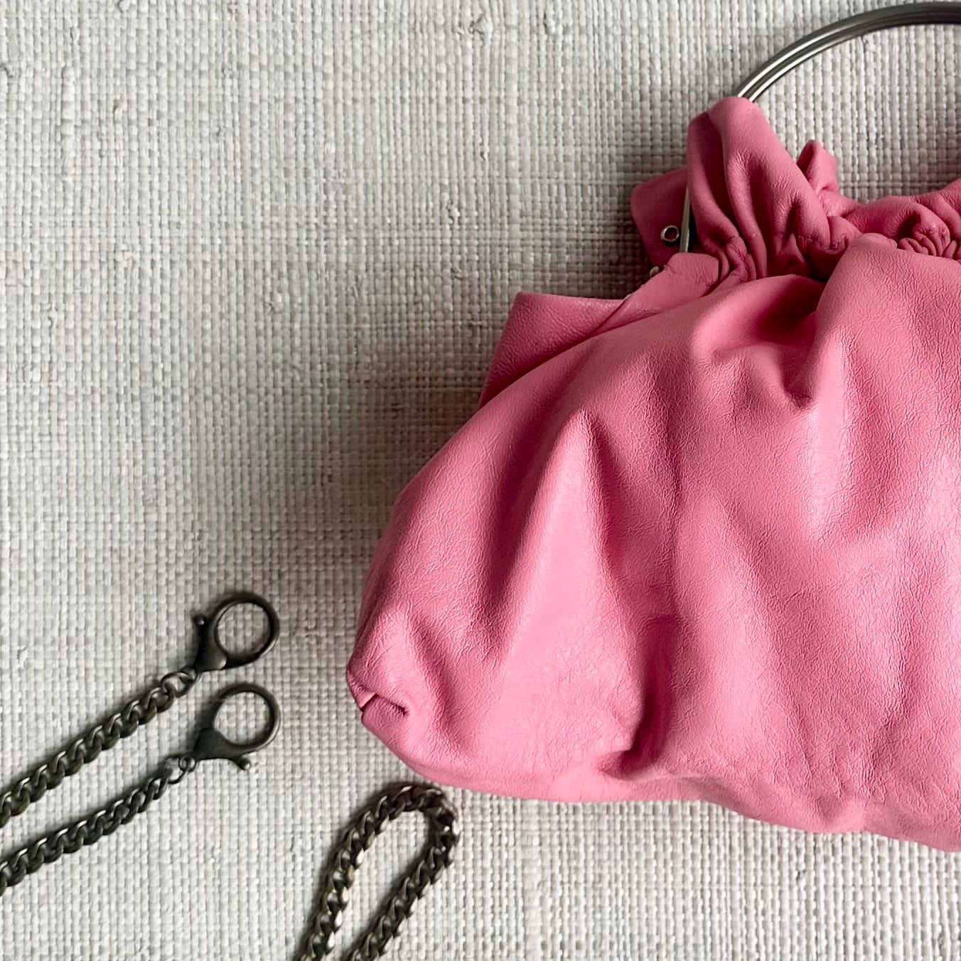 Mini Ruched Clutch Rose