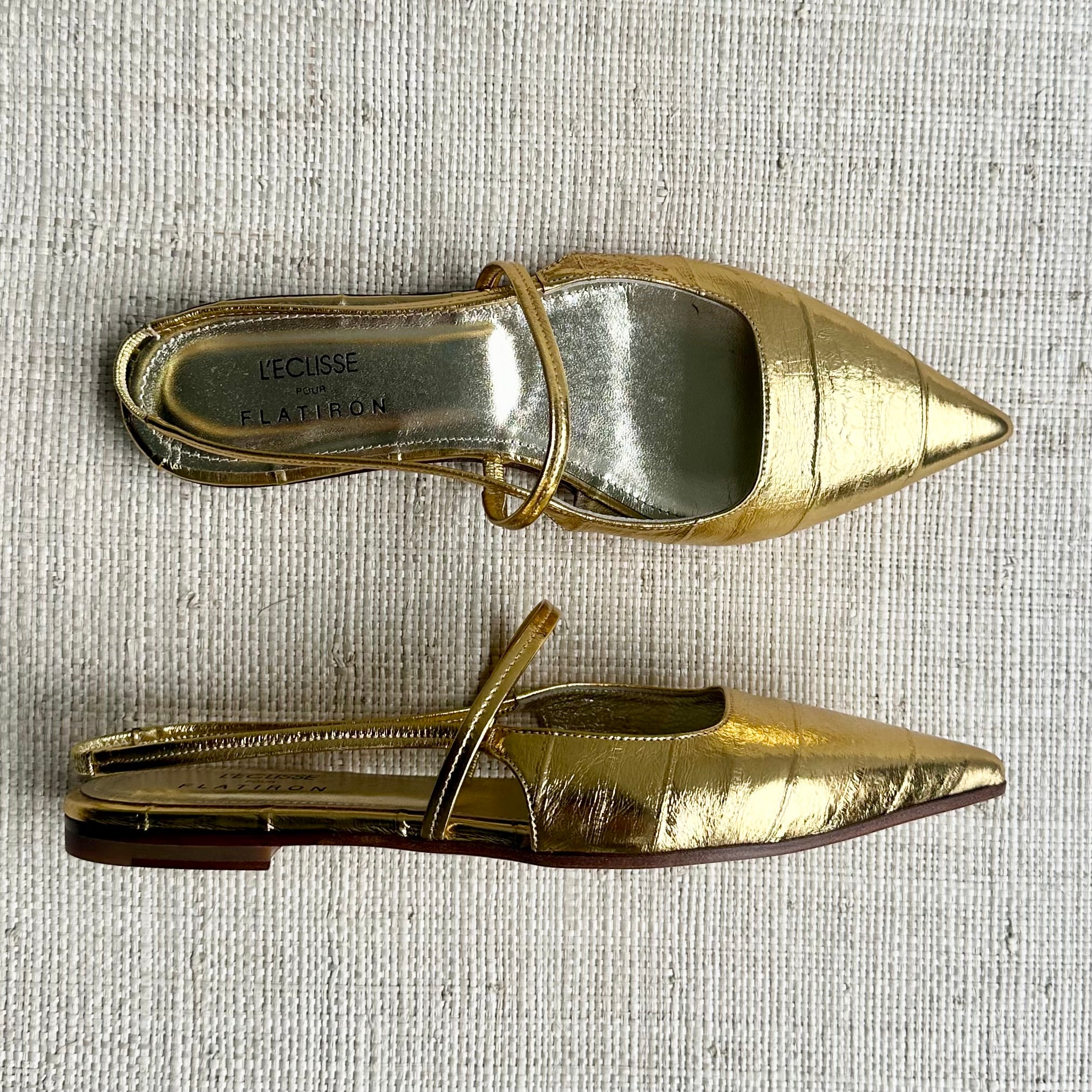 Gold Flat Slingback
