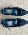 Hand Woven Slingback Ocean Blue